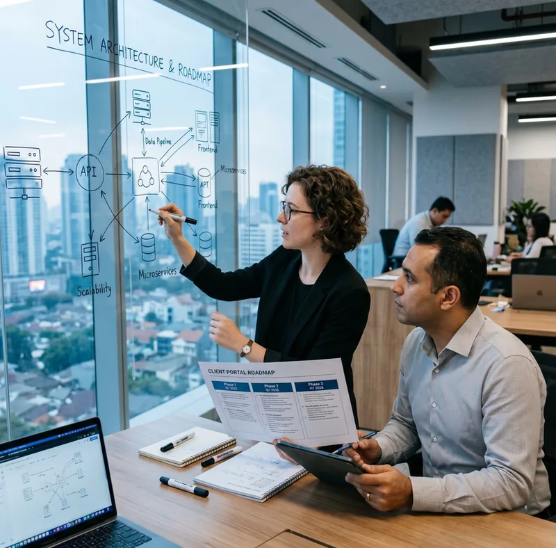 IT Consulting & Integration: Architecture, roadmap, dan transformasi.